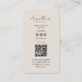 Mobile Barber Barbershop Sand Script Minimal Visitekaartje (Achterkant)