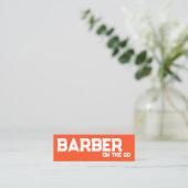 Mobile Barber Custom QR Mini Visitekaartje (Staand voorkant)