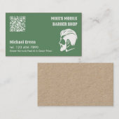 Mobile Barber Custom QR Visitekaartje (Voorkant / Achterkant)