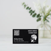 Mobile Barber Premium QR op maat Visitekaartje (Staand voorkant)