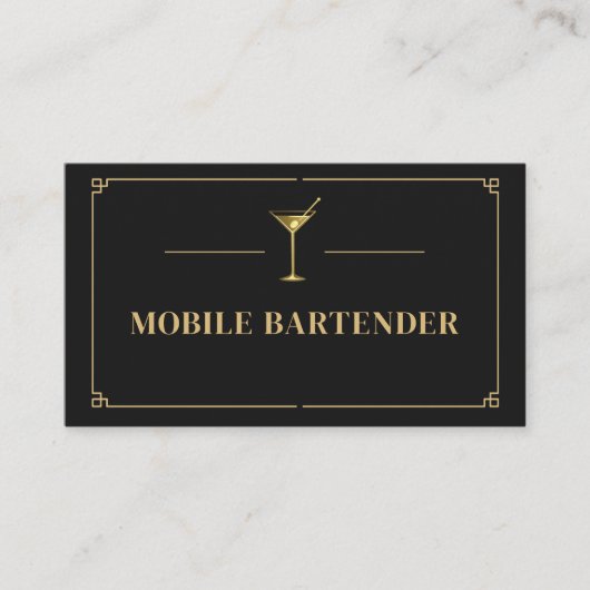 Mobile Bartender QR Code Professional Visitekaartje (Voorkant)