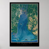 Mobile Bay Alabama Satellite Poster Map (Voorkant)