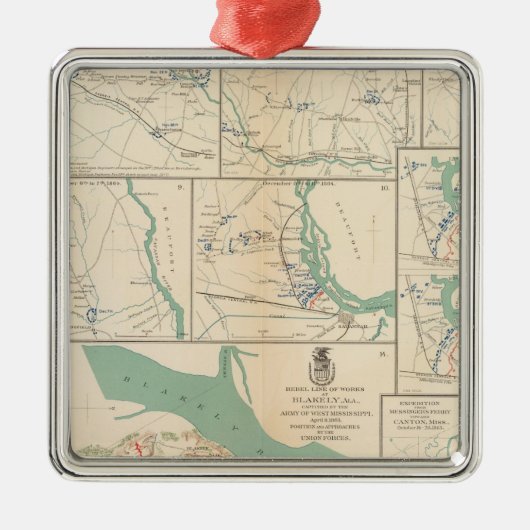 Mobile, Blakely, Messinger's Ferry-Canton Metalen Ornament (Voorkant)