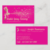 Mobile Body Paint Tan Spray roze Visitekaartje (Voorkant / Achterkant)