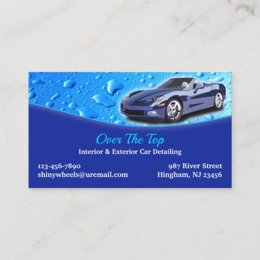 Mobile Car Detailing Business Card Template Visitekaartje (Voorkant)