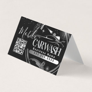 Mobile Car Wash Detail - Business Logo QR Code B Visitekaartje