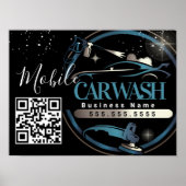 Mobile Car Wash Detail - Business Logo QR Code  Poster (Voorkant)