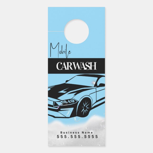 Mobile Car Wash Detailing B Door Hanger  (Voorkant)