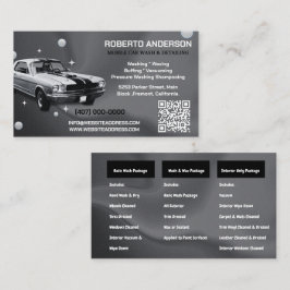 Mobile Car Wash Detailing Druk Wassen QR COD Visitekaartje