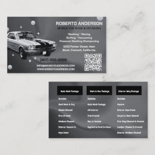 Mobile Car Wash Detailing Druk Wassen QR COD Visitekaartje