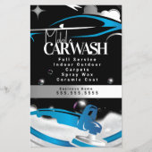 Mobile Car Wash Detailing Logo Blue Flyer (Voorkant)
