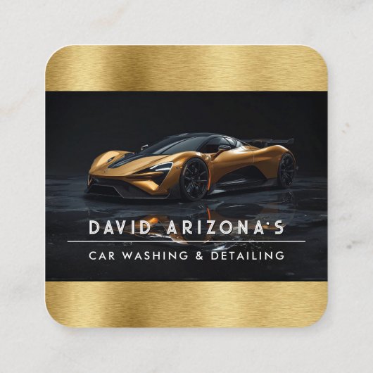 Mobile Car Washing and auto detailing  Vierkante Visitekaartje (Achterkant)