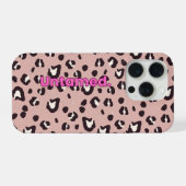 Mobile case pink animal print iPhone hoesje (Achterkant horizontaal)