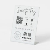 Mobile Checkout Scan QR Code Sign Small Business Reclamebord Met Voetstuk (Voorkant)