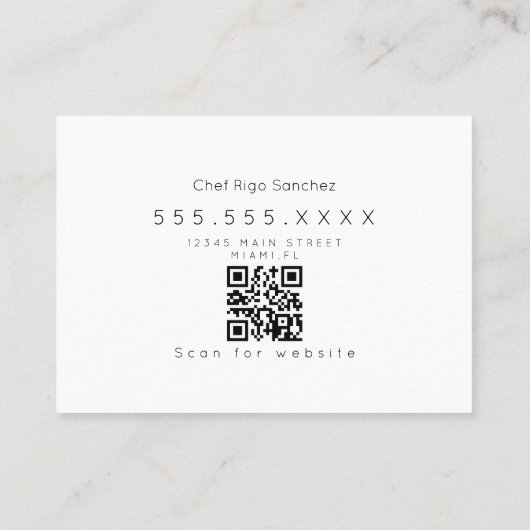 Mobile Chef Food Truck Owner Burger Visitekaartje (Achterkant)