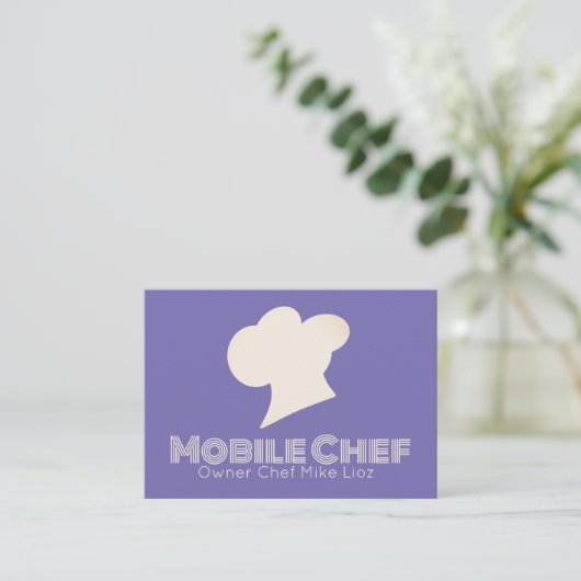 Mobile Chef Food Truck Owner Burger Visitekaartje (Staand voorkant)