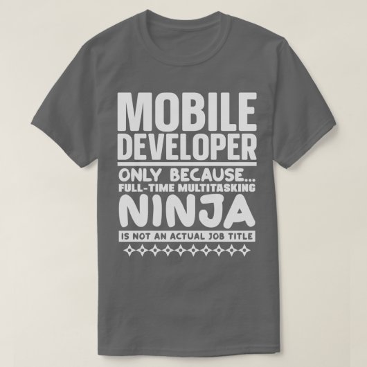 Mobile Developer Ninja T-shirt (Design voorkant)