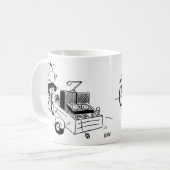 Mobile DJ-Cartoon Koffiemok (Voorkant links)