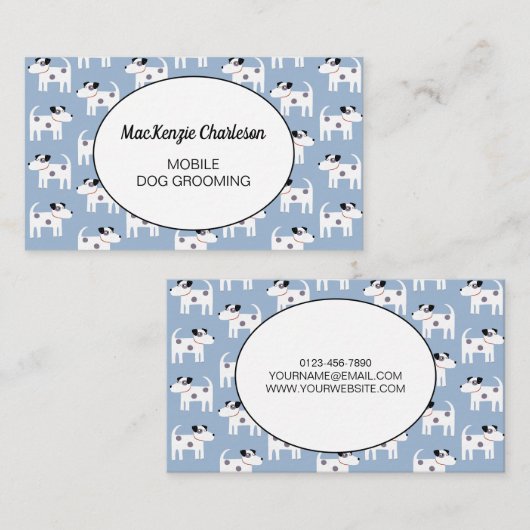 Mobile Dog Grooming Blue Visitekaartje (Voorkant / Achterkant)