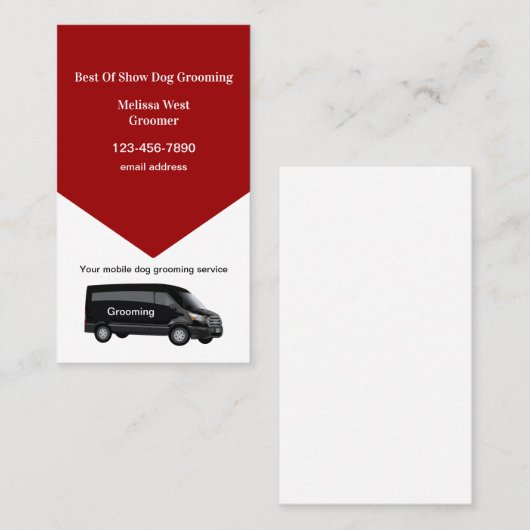 Mobile Dog Grooming Service Modern Visitekaartje (Voorkant / Achterkant)