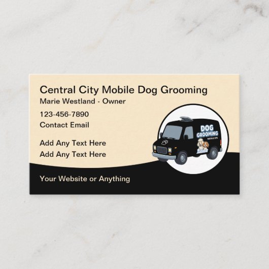 Mobile Dog Grooming Services Groomer Visitekaartje (Voorkant)