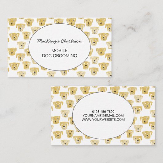 Mobile Dog Grooming Waterverf Visitekaartje (Voorkant / Achterkant)