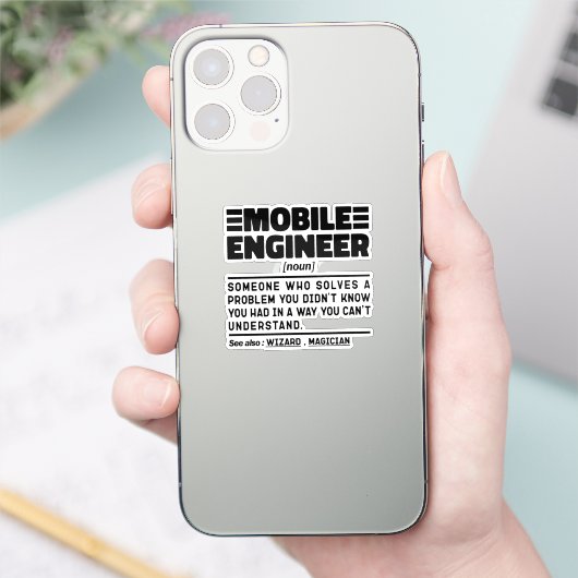 Mobile Engineer Noun Probleemoplossing Specialist Sticker (Telefoon)
