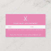 Mobile Hair Stylist Modern Dark Pink Scissors Afsprakenkaartje (Achterkant)