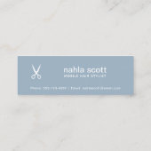 Mobile Hair Stylist Scissors Blue Appointment Mini Visitekaartje (Achterkant)