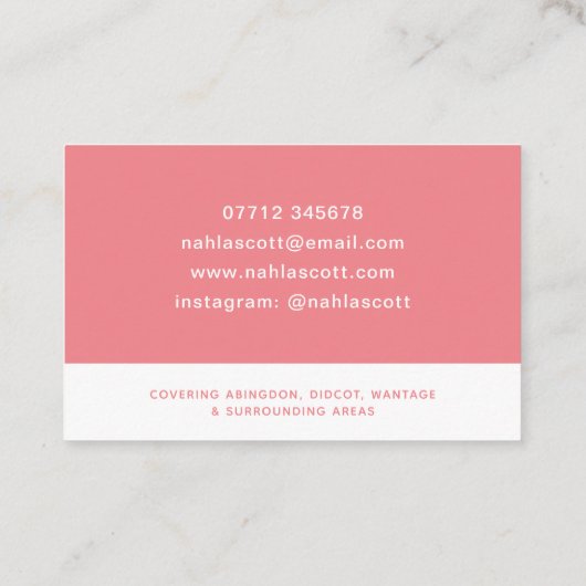 Mobile Hairdresser Coral Scissors UK/Euro Visitekaartje (Achterkant)