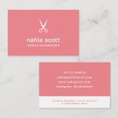 Mobile Hairdresser Coral Scissors UK/Euro Visitekaartje (Voorkant / Achterkant)