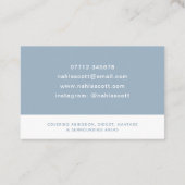 Mobile Hairdresser Dusty Blue Scissors UK/Euro Visitekaartje (Achterkant)