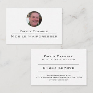 Mobile Hairdresser met foto van houder Visitekaartje