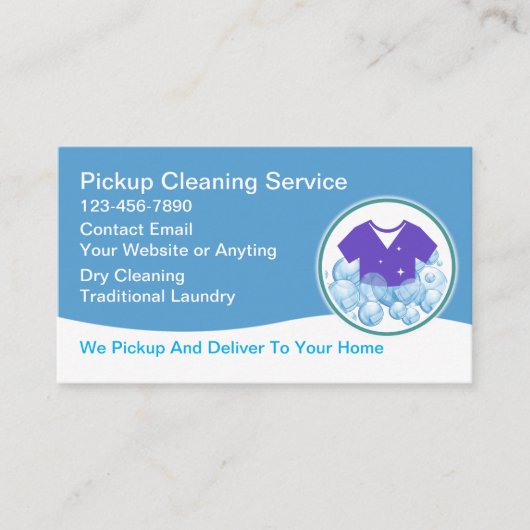 Mobile Laundry Pickup Service Business Cards Visitekaartje (Voorkant)