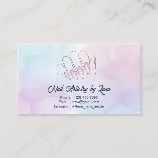 Mobile Nail Technician Custom QR Visitekaartje (Voorkant)