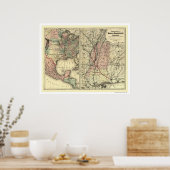 Mobile & Northwestern Railroad Map 1871 Poster (Keuken)