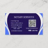 Mobile Notary Business Cards-Modern Legal QR Code Visitekaartje (Achterkant)