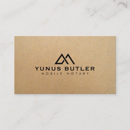 Mobile Notary House Logo Kraft Visitekaartje (Voorkant)