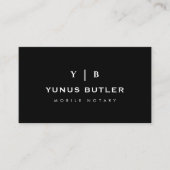 Mobile Notary Monogram Simple Business Card Visitekaartje (Voorkant)