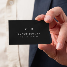 Mobile Notary Monogram Simple Business Card Visitekaartje