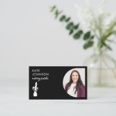 Mobile Notary Public Photo Botanical Quill Logo Visitekaartje (Staand voorkant)