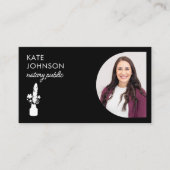 Mobile Notary Public Photo Botanical Quill Logo Visitekaartje (Voorkant)