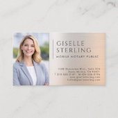 Mobile Notary Public Photo Brushed Metal Visitekaartje (Voorkant)