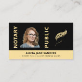 Mobile notary public photo gold black visitekaartje (Voorkant)