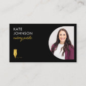 Mobile Notary Public Photo QR Code Gold Logo Visitekaartje (Voorkant)