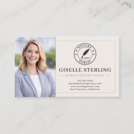 Mobile Notary Public QR Code Photo  Visitekaartje (Voorkant)