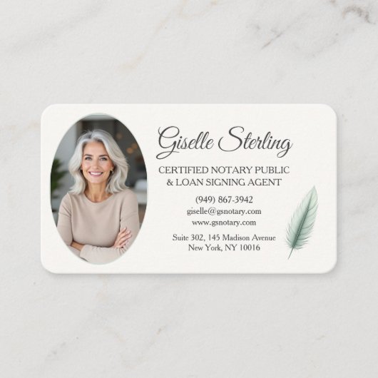 Mobile Notary QR Code Photo  Visitekaartje (Voorkant)