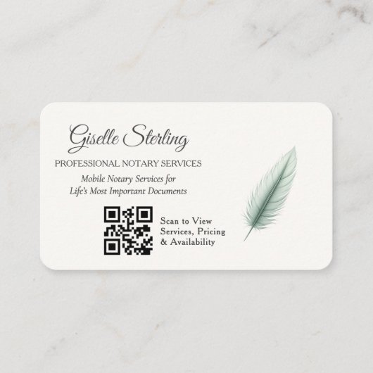 Mobile Notary QR Code Photo  Visitekaartje (Achterkant)