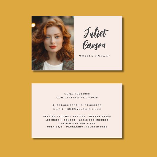 Mobile Notary Service Photo Business Card Visitekaartje