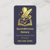 Mobile Notary Signing Agent Luxury Navy Gold Visitekaartje (Voorkant)